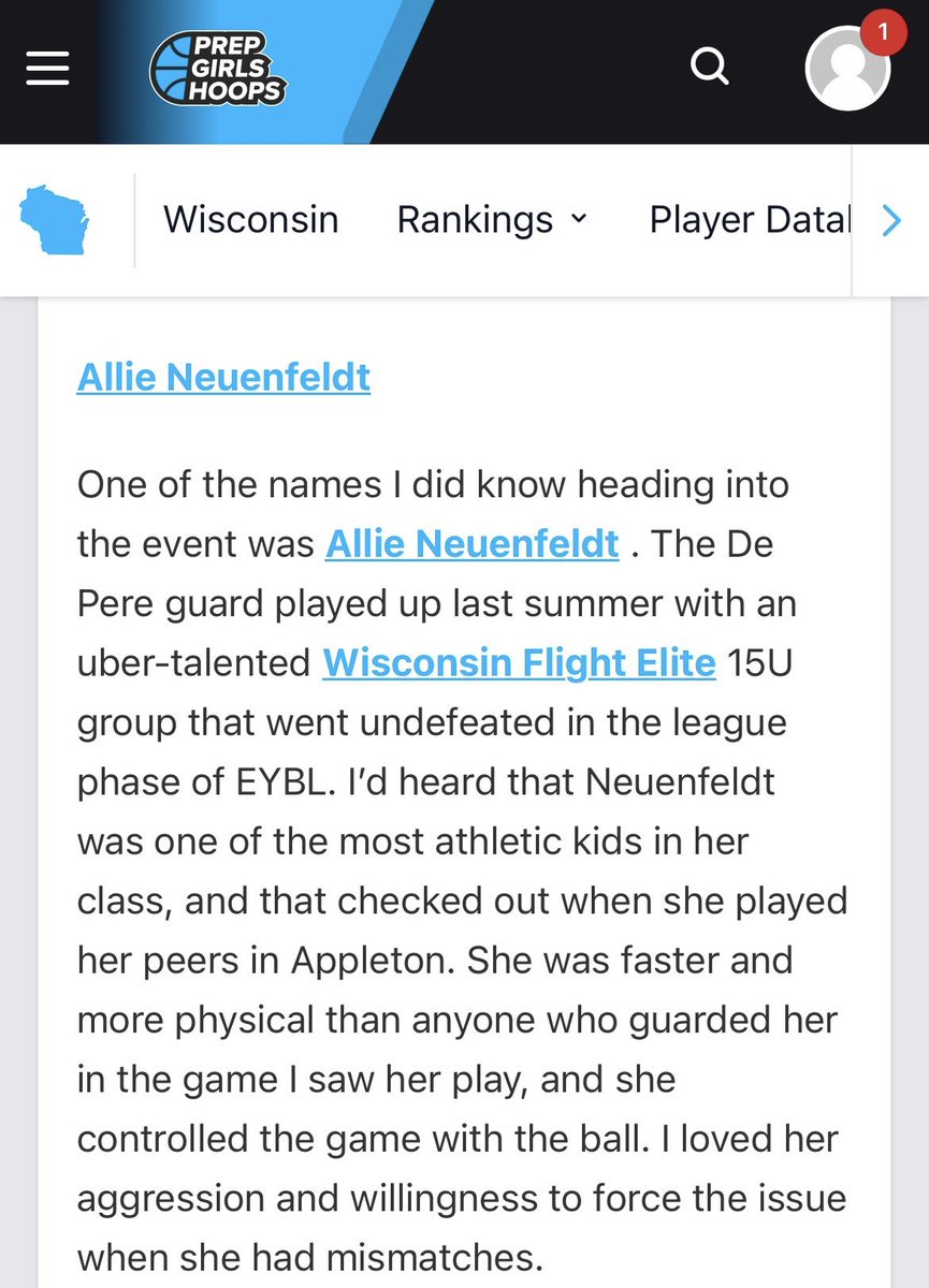 Allie Neuenfeldt (@allieneuenfeldt) on Twitter photo I had such a fun time at the <a href="/PrepGirlsHoops/">Prep Girls Hoops π</a> Freshman Showcase event! Thanks to <a href="/BradyJ_Peterson/">Brady Petersonπ΅π·</a> for the write up and continuous support! Canβt wait for the upcoming high school basketball season with <a href="/DPGirlsBB/">De Pere Girls BBall</a>!
<a href="/WiFlightElite/">Team PRIME Nation GEYBL</a> I had such a fun time at the <a href="/PrepGirlsHoops/">Prep Girls Hoops π</a> Freshman Showcase event! Thanks to <a href="/BradyJ_Peterson/">Brady Petersonπ΅π·</a> for the write up and continuous support! Canβt wait for the upcoming high school basketball season with <a href="/DPGirlsBB/">De Pere Girls BBall</a>!
<a href="/WiFlightElite/">Team PRIME Nation GEYBL</a>