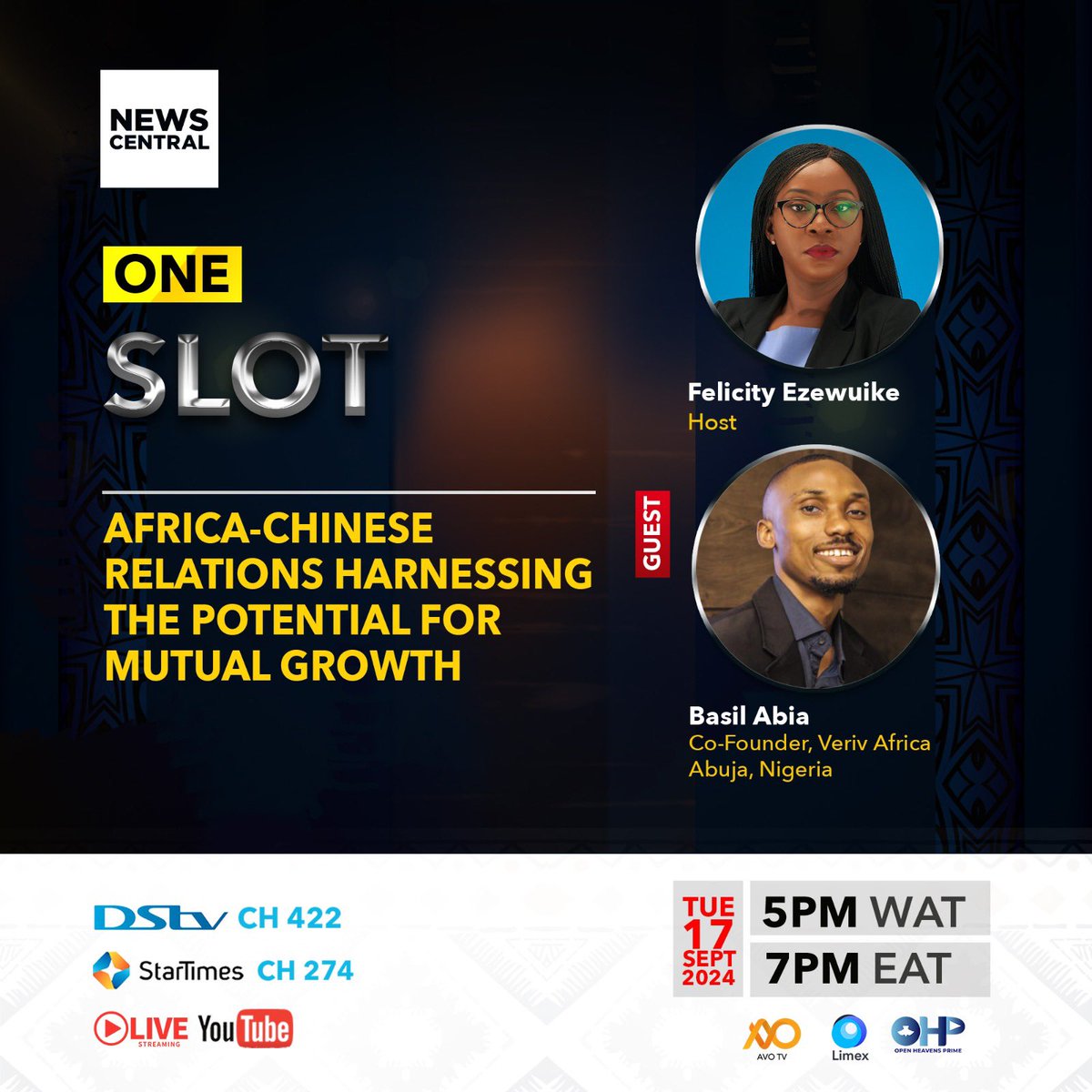 I’ll be on <a href="/NewsCentralTV/">News Central TV</a> this evening from 5 pm to discuss the Sino-African relations 🌍

Be there 🫵🏽