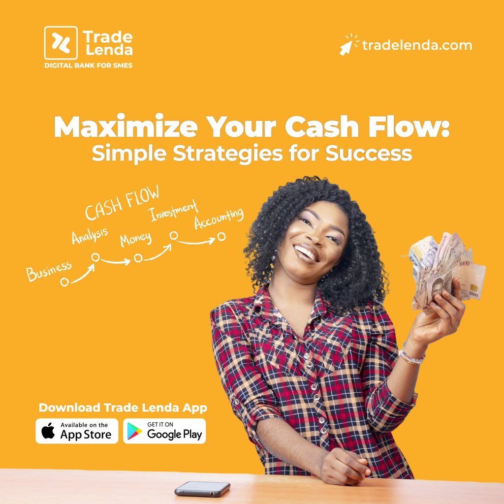TradeLenda's tweet image. With Trade Lenda, managing your cash flow becomes easier, allowing you to focus on growth, investments, and achieving your business goals. 

tradelenda.com/sign_up

#SmartCashFlow #TradeLenda #BusinessGrowth #FinanceSimplified #SMEsSuccess