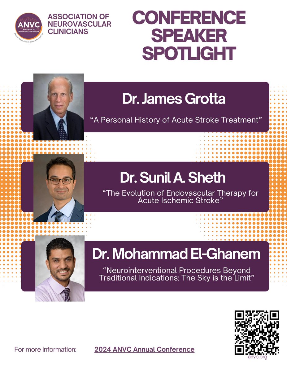 ANVC__'s tweet photo. Speaker Spotlight!
Join us at #ANVC24 this November &amp; learn from renowned experts in stroke care &amp; #neuroendovascular therapy! 
Register today at: https://t.co/fP6CopyExC
#becausestrokepatientsdeservenothingless #stroke #annualconference @ANVC__ https://t.co/w8zVQ0Ej74