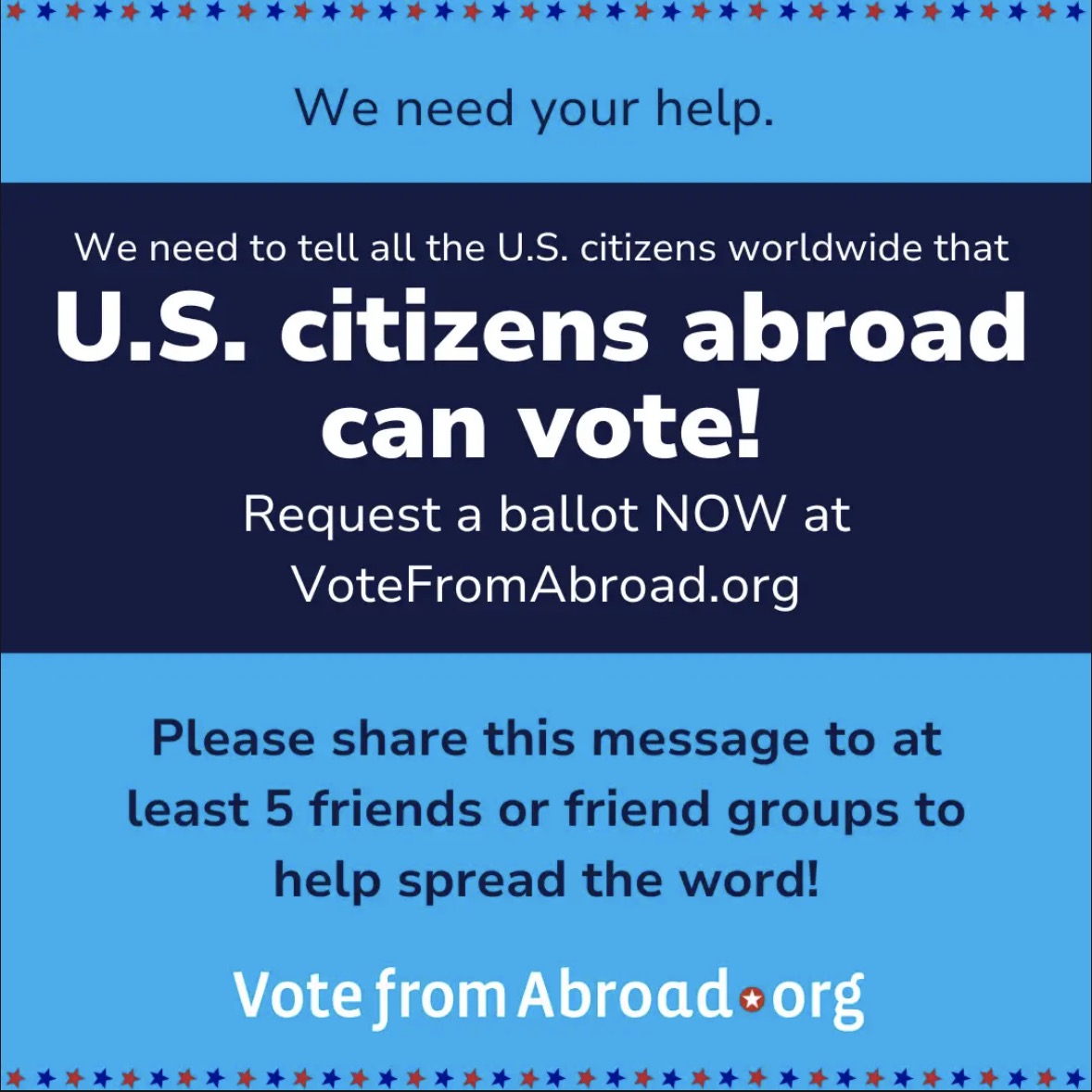 vfaglobal's tweet photo. 🌍 #AmericanAbroad? It's #NationalVoterRegistrationDay back home 🏘️. A  great reminder to request your #OverseasBallot! 

🇺🇸 DON'T delay! Head to https://t.co/01z8w0Bdrh NOW! 🗳️

#OverseasVoting #OurVotesMatter #VoteFromAbroad #BeAVoter https://t.co/YQ15p3FFu6