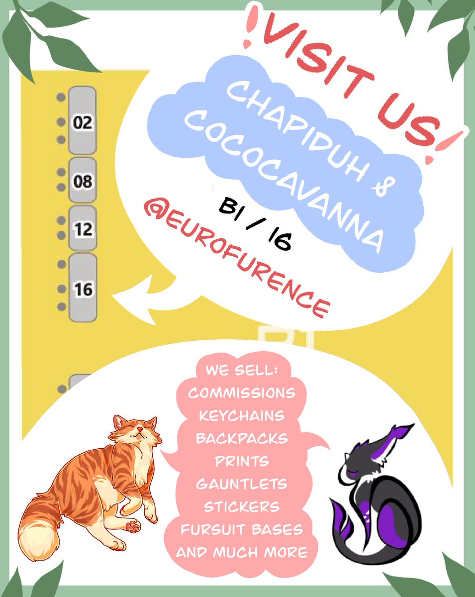 Chapiduh (@chapiduh) on Twitter photo Visit us at #Eurofurence28 ! I'm so excited to meet all of you ❤️ We also have so many cute things for sale 🤩
Me and CocoCavanna share a space ❤️ I also sell Fursuit parts from <a href="/sergnderg/">SergNDerg Fursuits</a> ! Visit us at #Eurofurence28 ! I'm so excited to meet all of you ❤️ We also have so many cute things for sale 🤩
Me and CocoCavanna share a space ❤️ I also sell Fursuit parts from <a href="/sergnderg/">SergNDerg Fursuits</a> !
