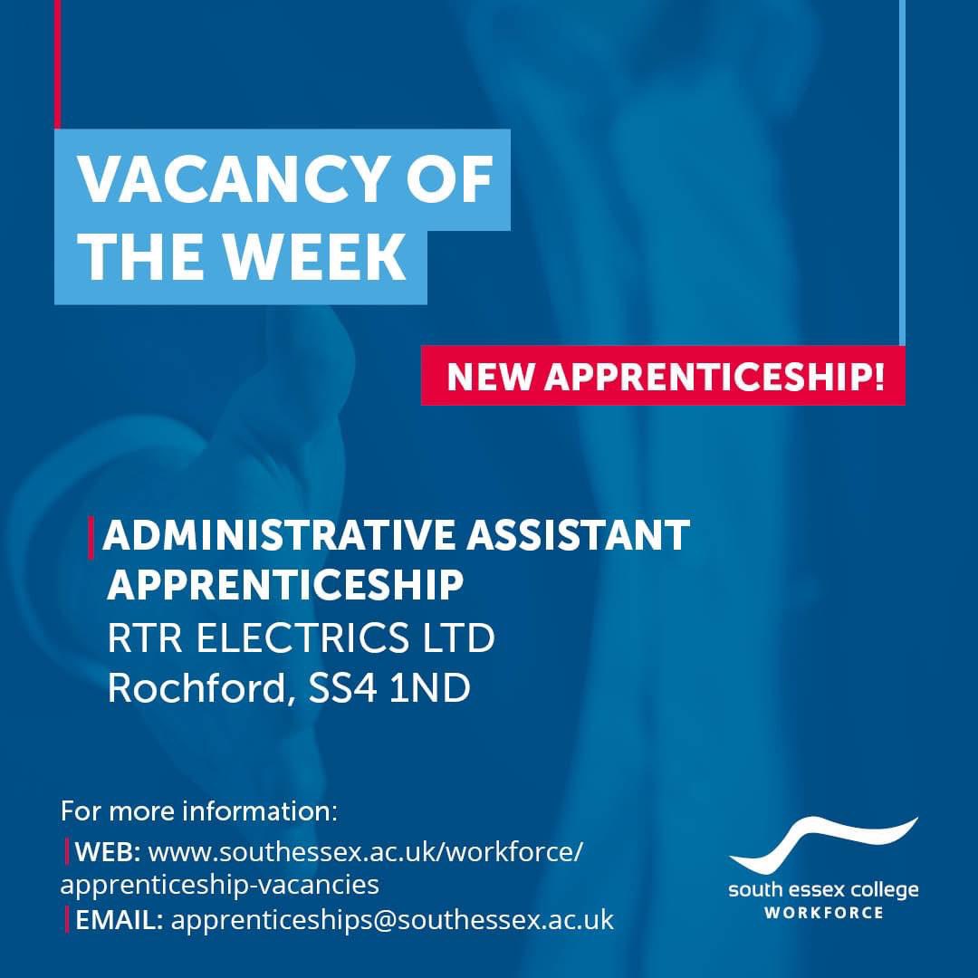 RTR Electrics Ltd in Rochford SS4 1ND, have an exciting opportunity for someone looking to begin their career in Business Administration.

Find out more and apply here:
bit.ly/3zqacfZ

View all our current apprenticeship vacancies here:
bit.ly/3XWvxax