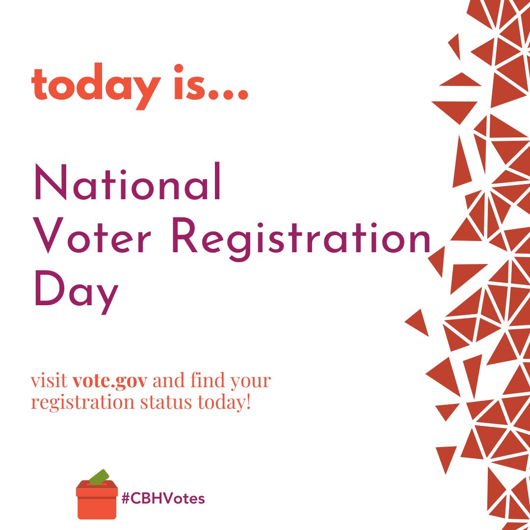 It’s National Voter Registration Day and we want you to be #VoteReady.  
For centuries, our ancestors fought for the right to vote, now it’s our turn to honor their legacy. Voting is one of the most powerful tools to create change for Black communities.  
Register today! 🗳️✨