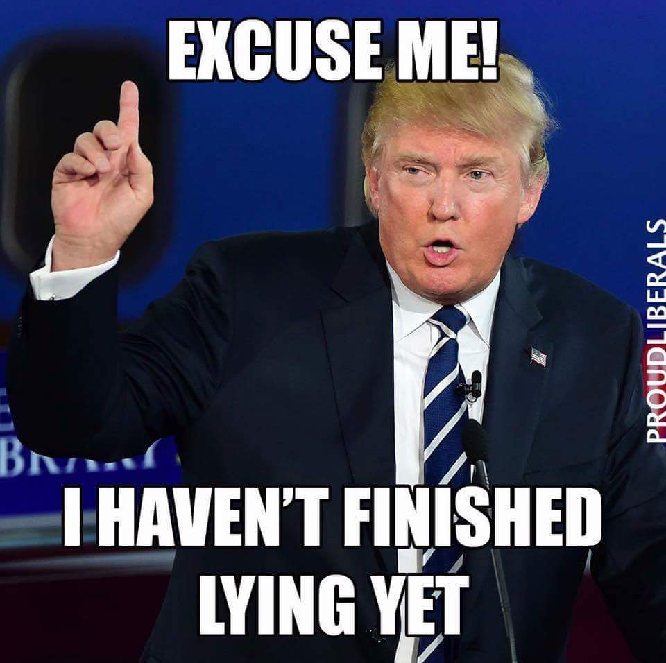 And he never will finish lying.