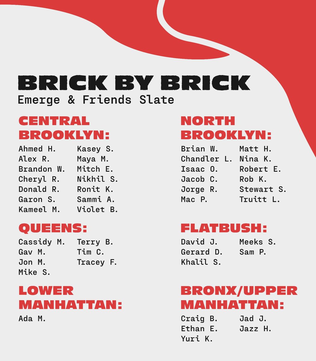 DSAEmerge's tweet image. Vote 🧱Brick by Brick🧱the Emerge &amp;amp; friends slate for NYC-DSA Convention!

DSA can become the connective tissue between the street movement, unions, student groups, a principled SiO project &amp;amp; community orgs. Let's build towards liberation, brick by brick!

linktr.ee/BxBslate