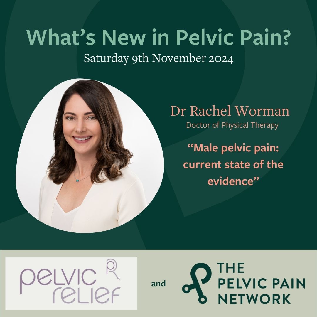 <a href="/rachel_worman/">Rachel Worman, DPT, PhD</a> shall be presenting her incredible body of work on male pelvic pain 👇🏼

"Male pelvic pain: current state of the evidence".

Join us live online or watch the recordings whenever it suits you.

Buy your tickets via the link in the comments.
#pelvicpain #pelvichealth