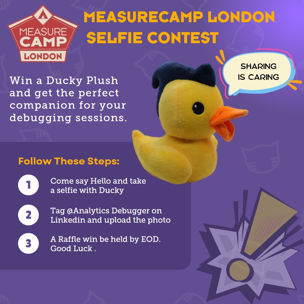 David Vallejo (@thyng) on Twitter photo ๐ At <a href="/MeasureCampLDN/">MeasureCamp London</a> this weekend? Snap a selfie with <a href="/DebugEmAll/">Analytics Debugger</a> plushie, tag us on LinkedIn, and you might just win him! ๐ธ ๐ At <a href="/MeasureCampLDN/">MeasureCamp London</a> this weekend? Snap a selfie with <a href="/DebugEmAll/">Analytics Debugger</a> plushie, tag us on LinkedIn, and you might just win him! ๐ธ