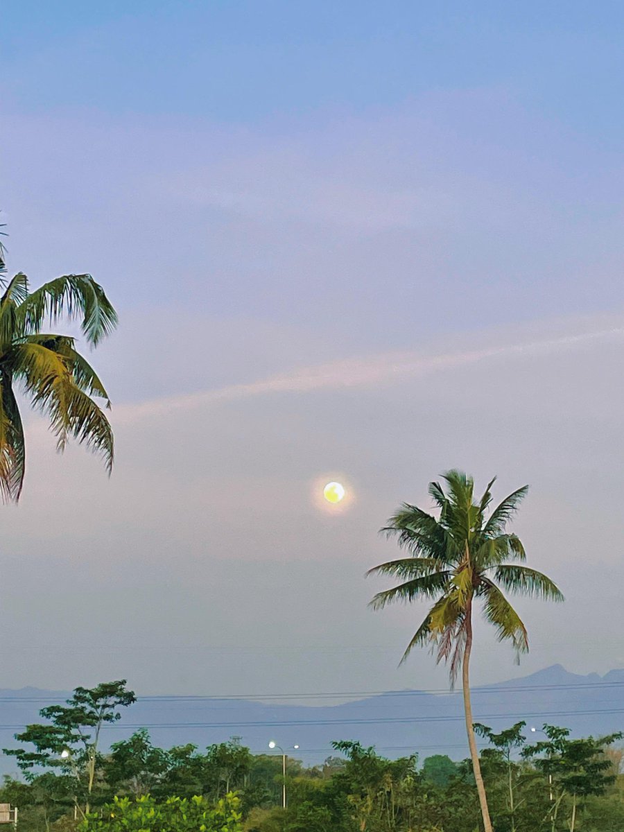 Bulan, Gunung, Pohon Kelapa.... Semuanya indah 😍
