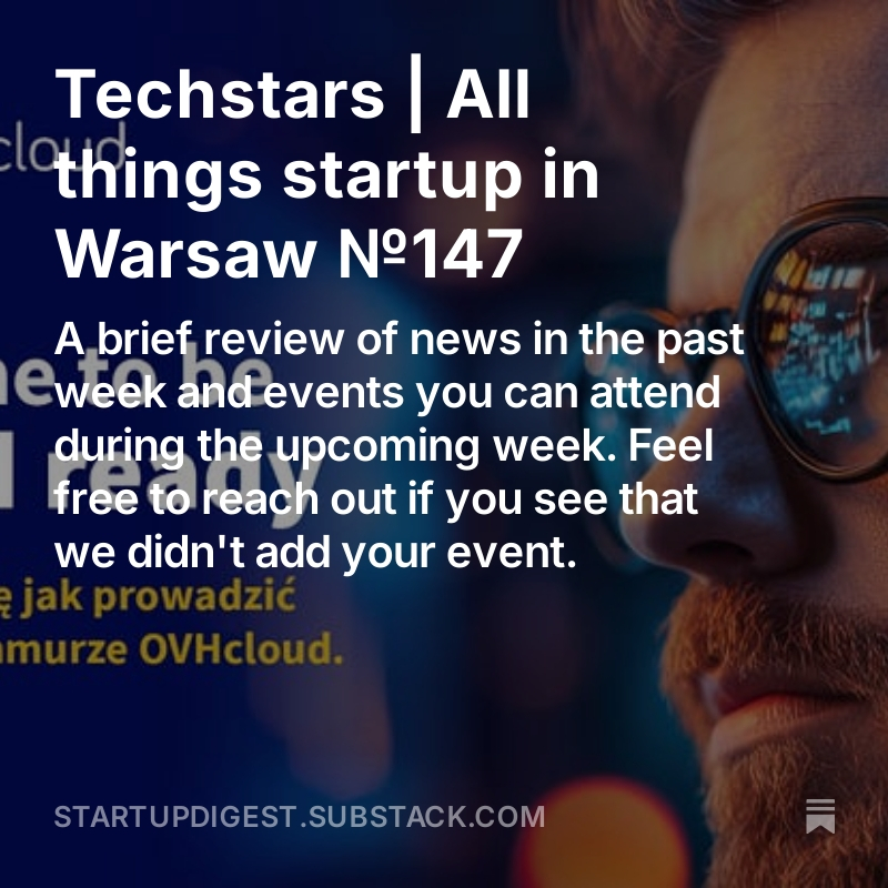 🌐 <a href="/StartupDigest/">Techstars Startup Digest</a> | All things startup in Warsaw №147
Another investment by Vinci over PLN 33 million for developing Polish electric and hydrogen buses ... Sunfish Partners to start their 2nd fund with €30mln led by Max Moldenhauer ... and more
🔗startupdigest.substack.com/p/techstars-al…