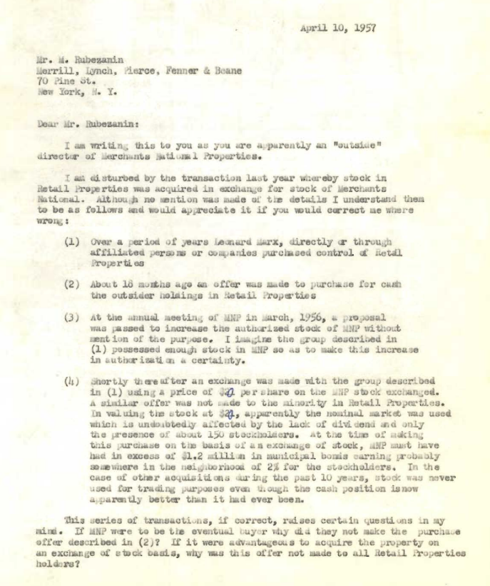 brettgardner_10's tweet image. One of the companies I wanted to write about in Buffett's Early Investments (pre-order here: amzn.to/3TvSHSc) was Merchants' National Properties. I couldn't find the right documents so I picked something else. But I did come across this letter from Warren Buffett to an…