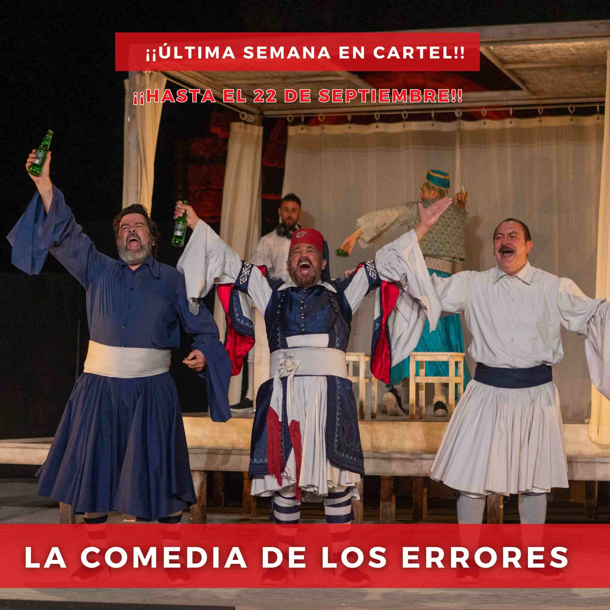 ⚠️⚠️ Última semana en cartel ⚠️⚠️

Si todavía no has disfrutado de #LaComediaDeLosErrores en #LaLatina, date prisa porque tienes hasta el 22 de septiembre...

El error sería perdértela...

teatrolalatina.es/obra-de-teatro…