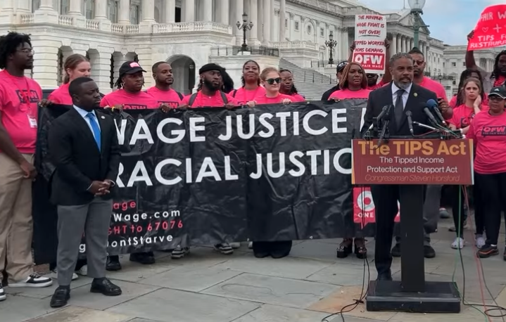 Culinary226's tweet image. The #TIPSAct, introduced by @RepHorsford, ensures that tipped workers keep more of their hard-earned money. It’s time for a tax code that supports working families, not just the wealthy. #NoTaxesOnTips #EndSubMinimumWage