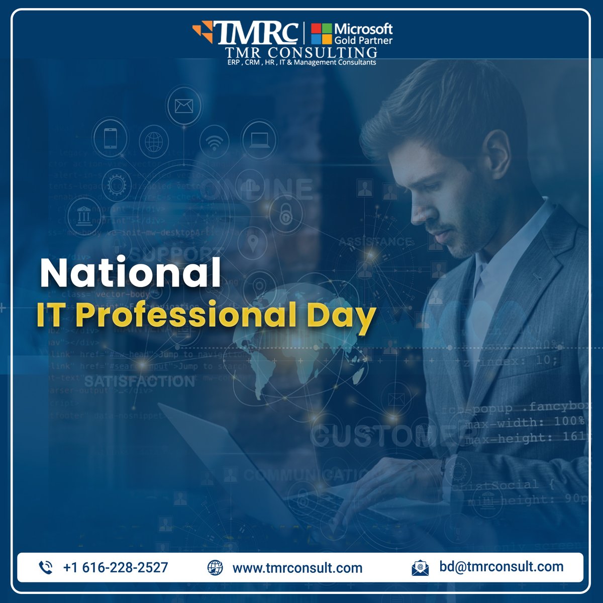 tmr_consulting's tweet image. 🌐 Celebrating National IT Professionals Day! 🌐

At TMR Consulting USA, we honor IT professionals who keep businesses running smoothly—from ERP implementations to Microsoft 365 management and secure data handling.

#TMRC #NationalITProsDay #DigitalInnovation #ThankYouITPros
