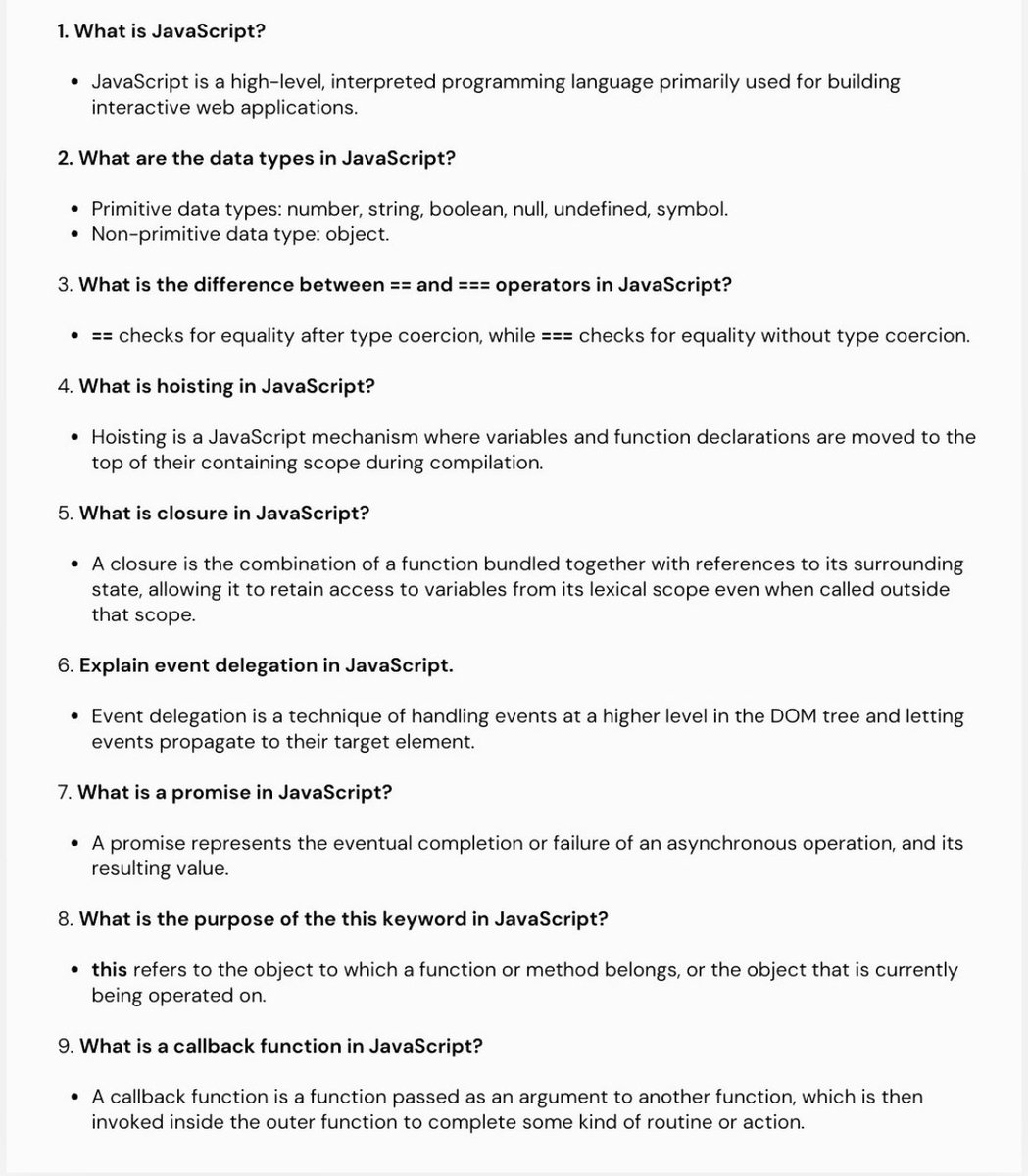 Aakashh2207's tweet photo. Heyy everyone
 I,ll been share top java scripts interview, it will help you to crack you interview..and there are more of advanced Questions i wills share stay tuned 🤝
#javascript #interview #DevelopedHere #programmer #Web3Community #Web3Community https://t.co/66wvhrpdbD