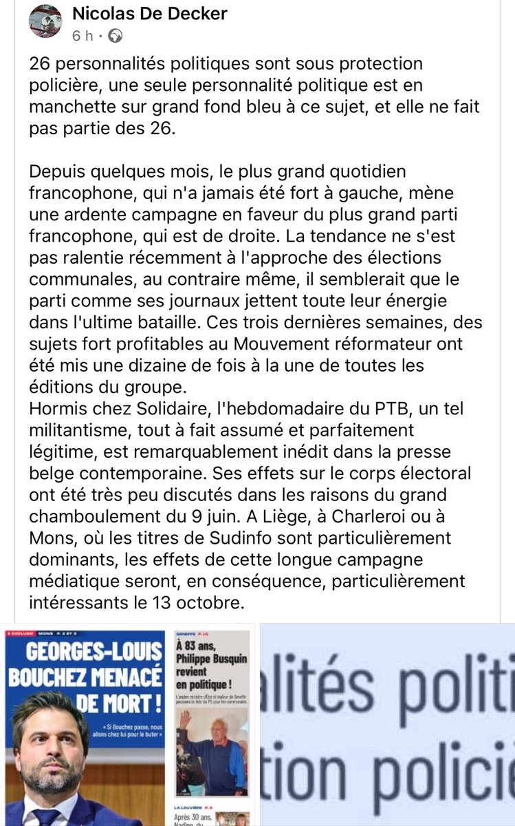 Un vrai phénomène médiapolitique justement épinglé et sous-estimé>"Un tel militantisme, tout à fait assumé et parfaitement légitime, est remarquablement inédit dans la presse belge contemporaine." (...) "Ses effets sur le corps électoral ont été très peu discutés".