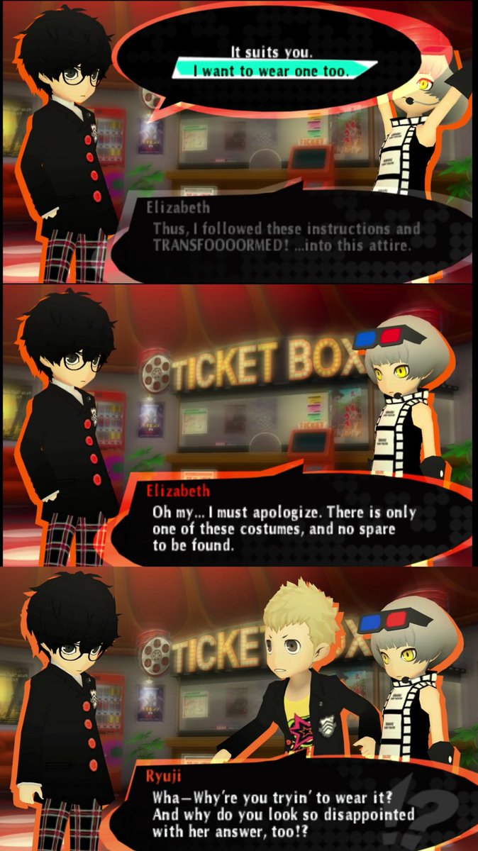 ExaltDeliverer's tweet photo. Reminder that Joker canonically enjoys crossdressing in all Persona 5 media! https://t.co/1F9hKrlYWk
