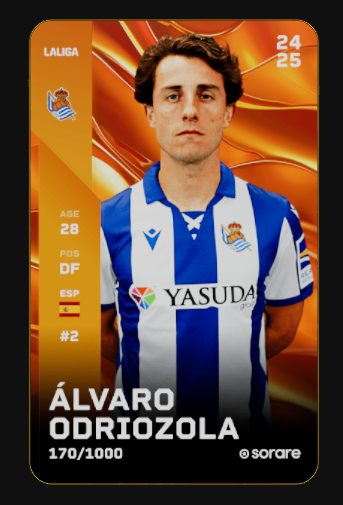 SORARE GIVEAWAY
Odriozola 2024 Limited 170/1000

To win:
1⃣ Follow <a href="/norbelfc/">norbel</a>
2⃣ Like this post
3⃣ Repost this post

The winner will be drawn on October 2!

Good luck!

#sorare #giveaway #soraregiveaway