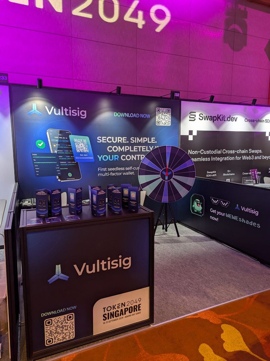 vultisig's tweet image. The @vultisig team at booth M232 at #Token2049 is ready and prepared.
Come stop by, say hi and ask questions.

See you tomorrow!