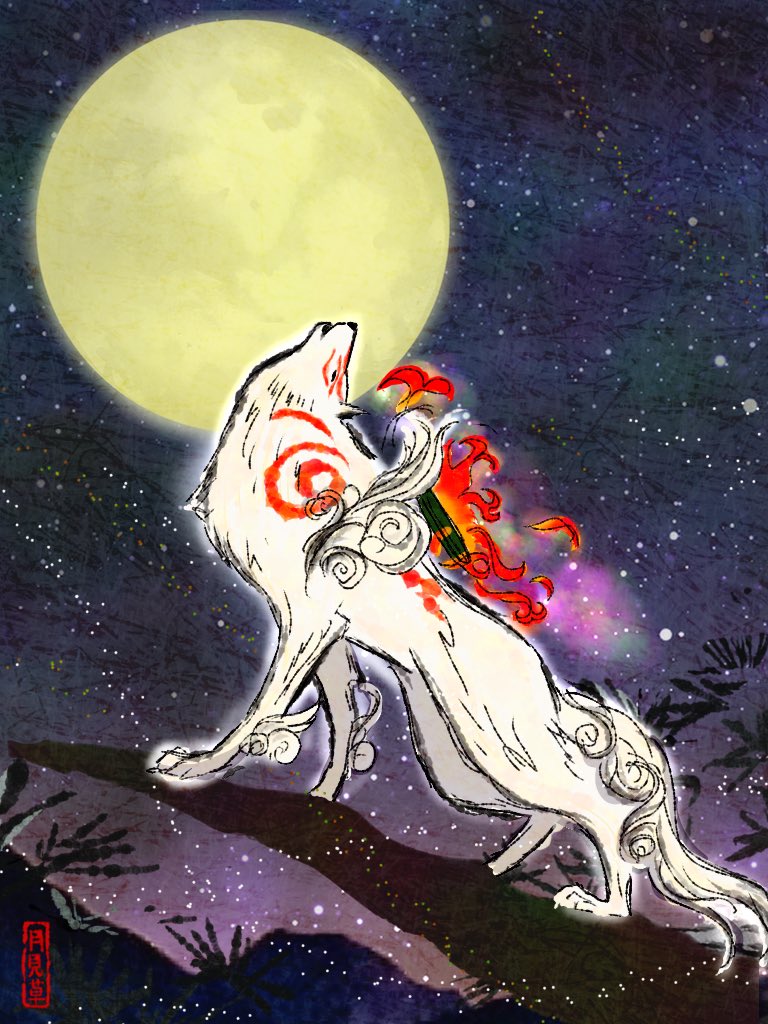 Evening72331974's tweet image. 🖌️大神 アマテラス

＃大神 ＃神木祭り ＃中秋の名月