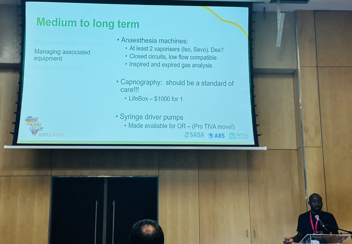 lyzaigaga's tweet photo. Dr Raymond Ndikontar, paediatric anesthesiologist from Cameroon discussing transition from halothane in LMICs, pointing out that mandatory availability of #capnography is key in supporting safe transition. @Smiletrain @SaferSurgery @wfsaorg @AnesthesiaUg @2024AAACongress https://t.co/mMfU7hXZIj