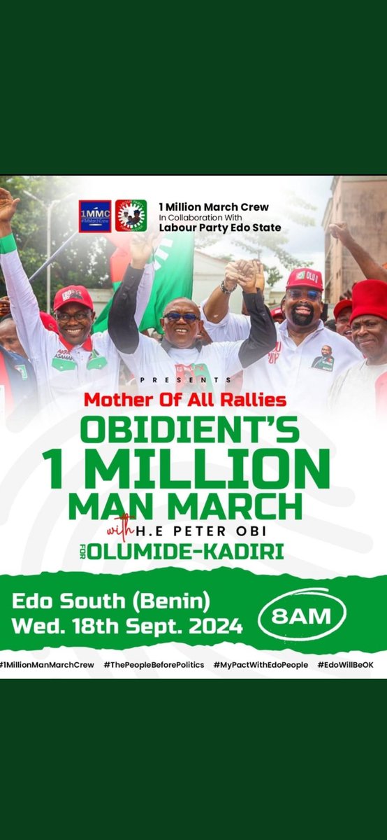 Atentemente's tweet photo. The time is now Edolite and the Obedient Movement
#EdoWillBeOK
#EdoForChange
#EdoPeopleMustToMatter
#EdoPeopleMustToMatter
#OluNaMyGuy
#LabourParty
@OlumideAkpata @asaskads https://t.co/e3pQS9uf2B