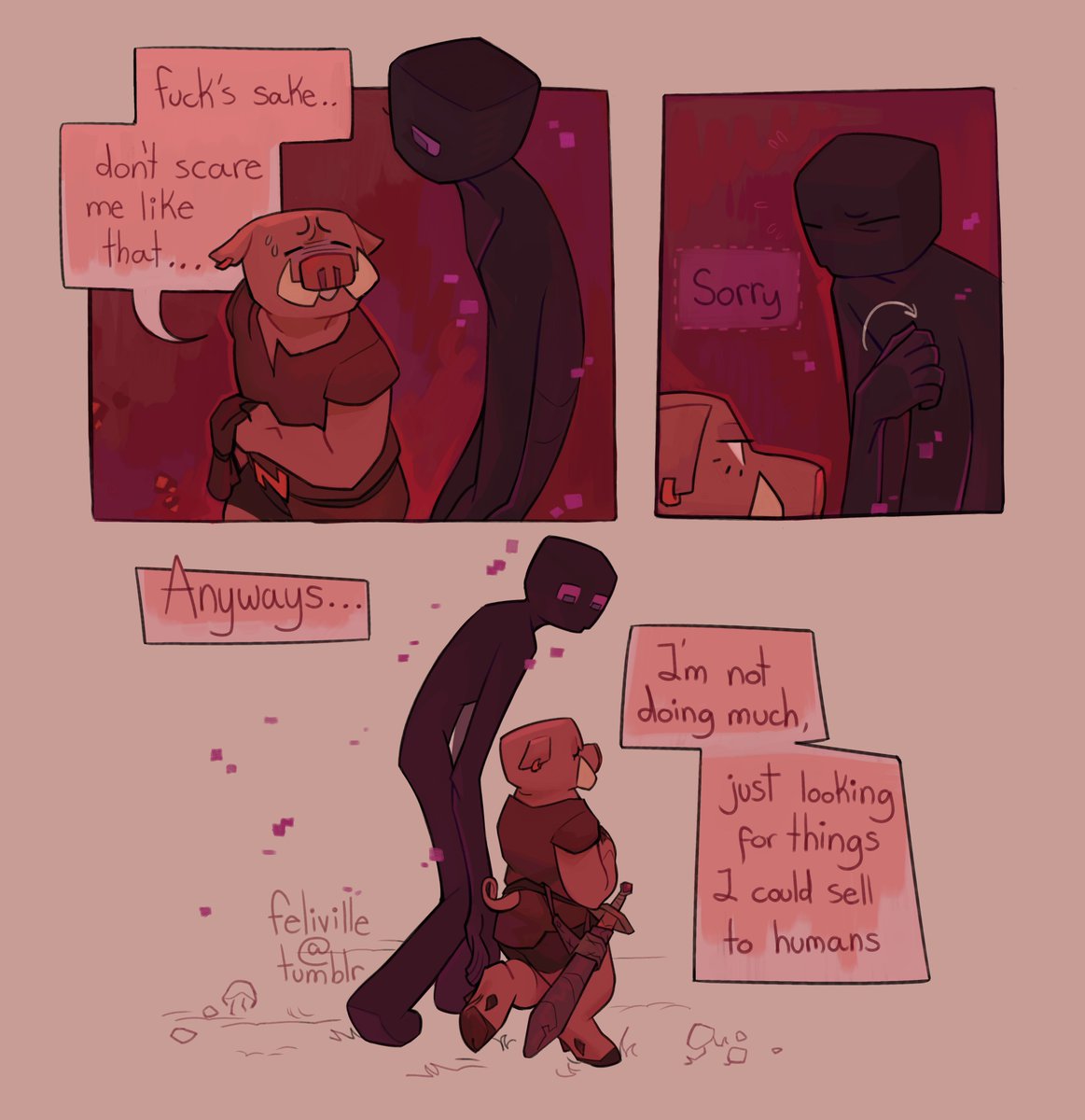 feliville's tweet image. Scavenger Hunting #minecraft #minecraftcomic #minecraftfanart #comic