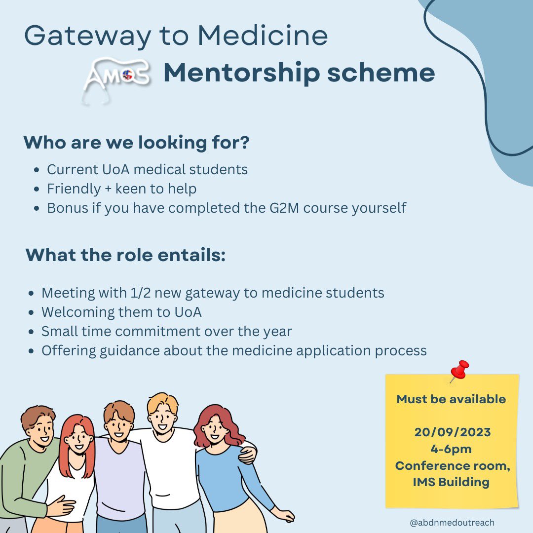 AbdnOutreach's tweet photo. 📣 We are recruiting mentors for the new cohort of Gateway to Medicine students 📣 

Sign up via the link below: 

https://t.co/i7Dw8ZT1Hx https://t.co/hulQ3Iv0Z0