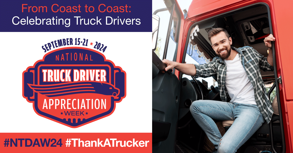 National Truck Driver Appreciation Week (September 15 - 21) is an annual celebration of the millions of skilled truck drivers who put safety first and are committed to delivering for all of us. Please join us in expressing gratitude to America’s highway heroes. #NTDAW24