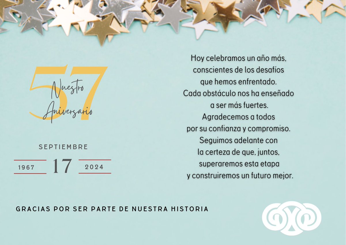 🎂Hoy estamos de cumple!
En nuestro 57º aniversario, reiteramos nuestro reconocimiento a todos los que forman y formaron parte de nosotros. Cooperativas, colaboradores, funcionarios y todo aquel que aporta para que sigamos construyendo futuro. Gracias!!!🙌