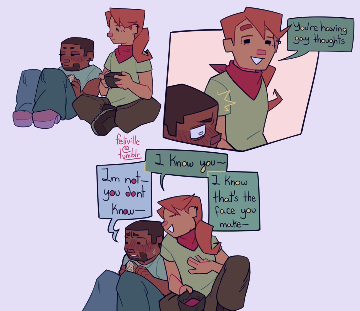 feliville's tweet image. (from 2022) #minecraft #minecraftcomic #minecraftfanart