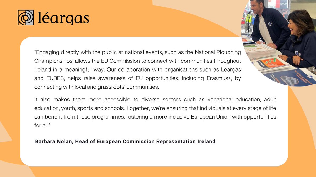 Léargas (@leargas) on Twitter photo Great to connect with Barbara Nolan, Head of the <a href="/eurireland/">EU Commission in Ireland</a> at the #PloughingChampionships2024 Great to connect with Barbara Nolan, Head of the <a href="/eurireland/">EU Commission in Ireland</a> at the #PloughingChampionships2024