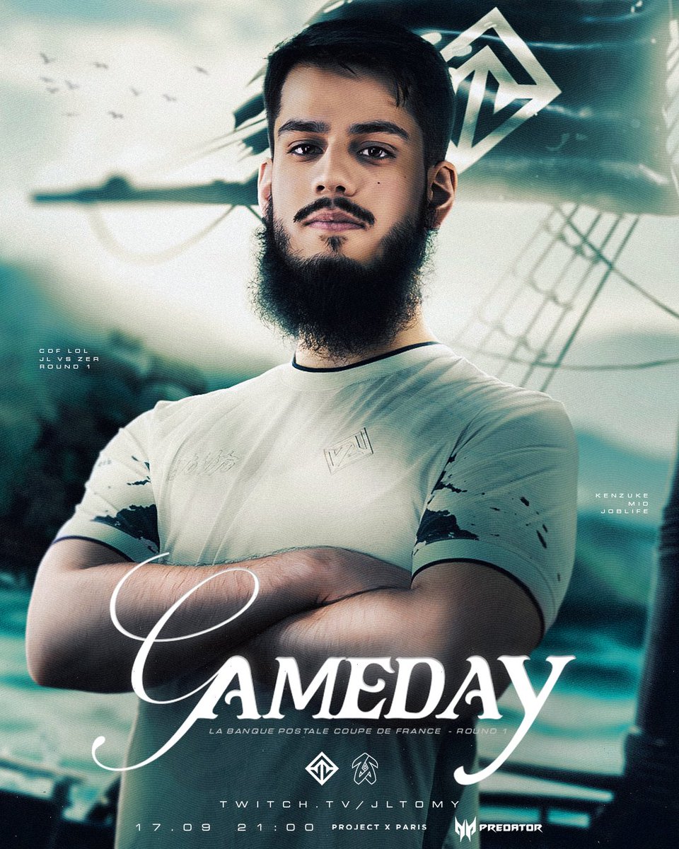 La première étape de notre traversée. 🏴‍☠️

Une affiche face à Zerance pour démarrer en douceur dans cette Banque Postale Coupe de France, on est venu pour éteindre.

#JOBLIFE

21:00 📺 twitch.tv/jltomy