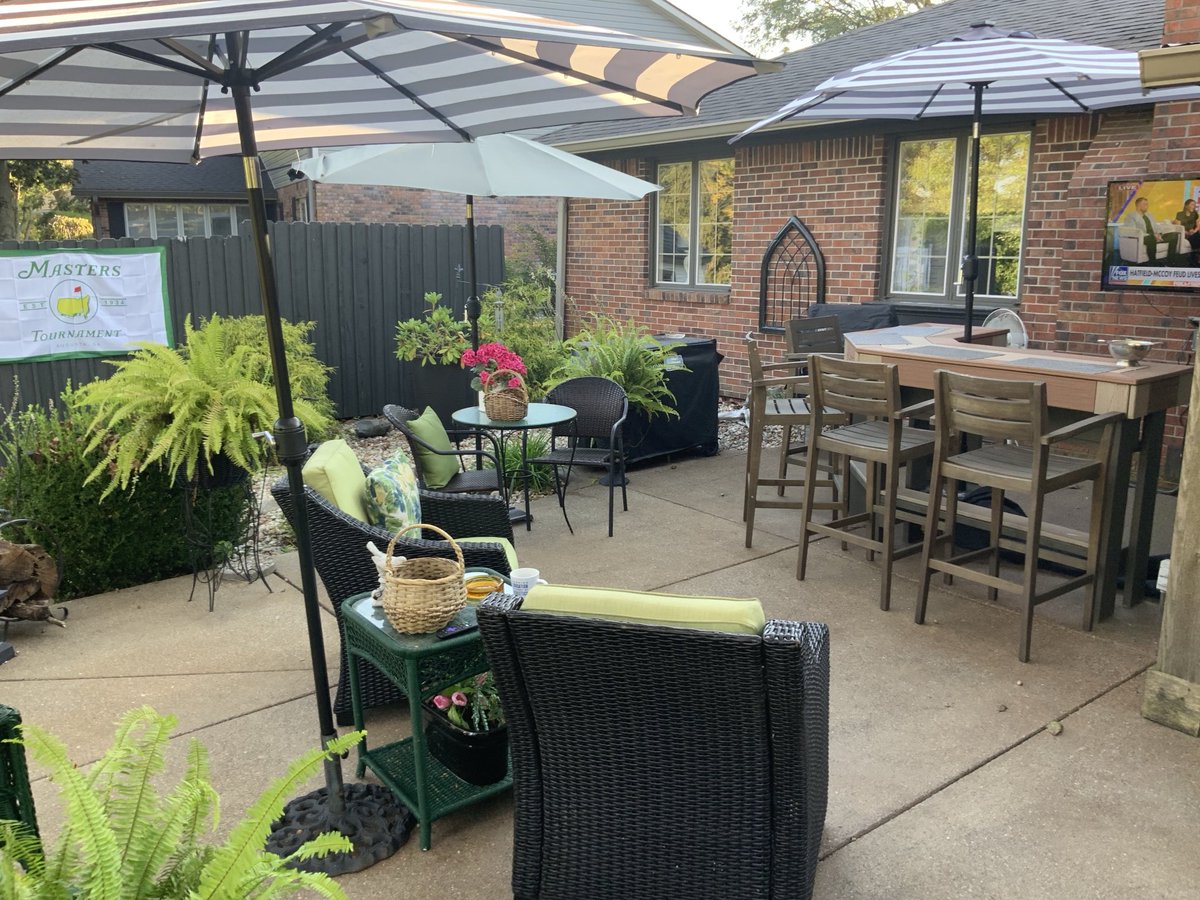 Working outdoors this AM… Before golf round!! Someone has to do it !!