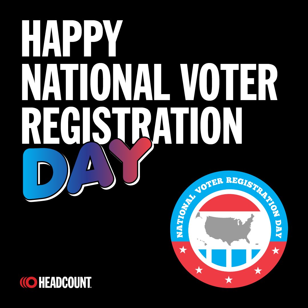 Rise and shine ☀️ It’s #NationalVoterRegistrationDay!
Celebrate our fave holiday by making sure you’re registered to vote 👉 HeadCount.org/Register