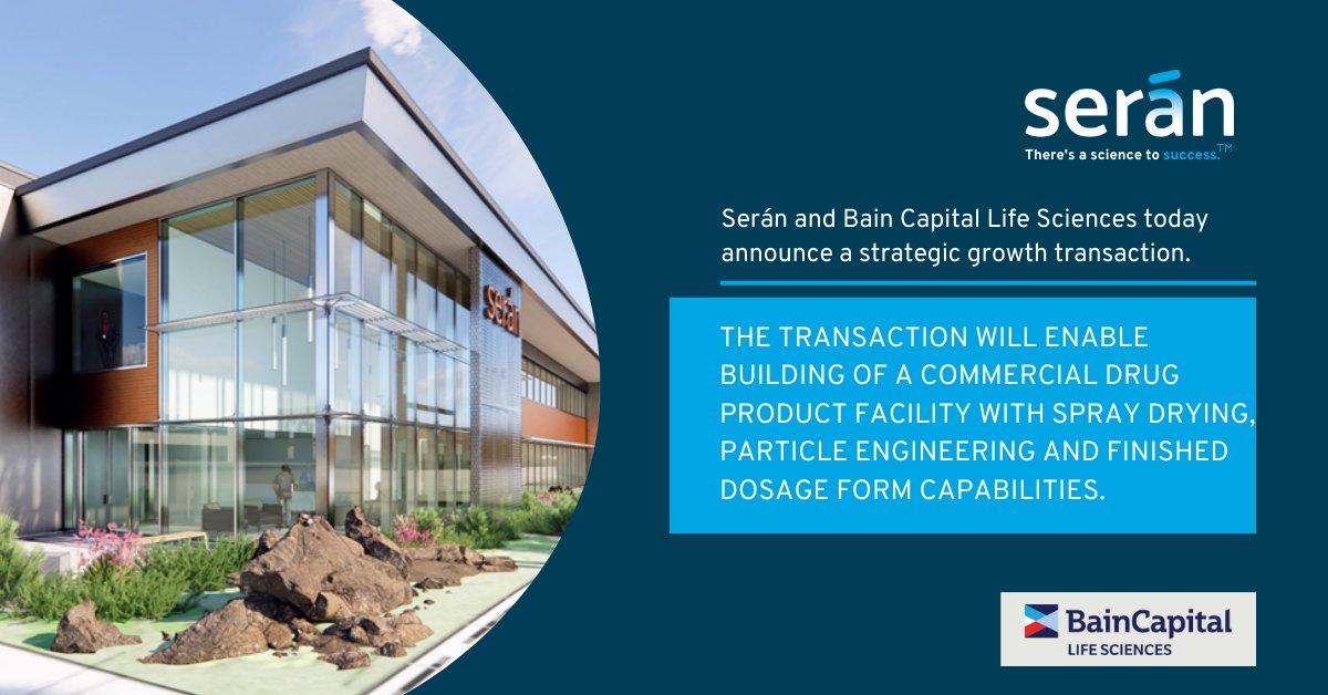 Today we're excited to announce a strategic growth transaction that will support build out of a state-of-the-art commercial scale spray drying, particle engineering and finished dose manufacturing facility at Seran's campus in Bend, Oregon.  
hubs.li/Q02Q5Gyb0