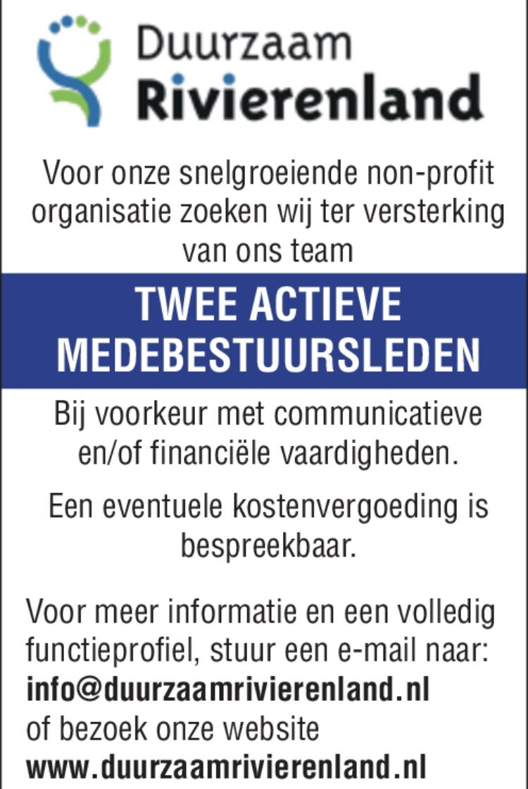 DuurzaamRivierenland (@duurzaamrvrnlnd) on Twitter photo 