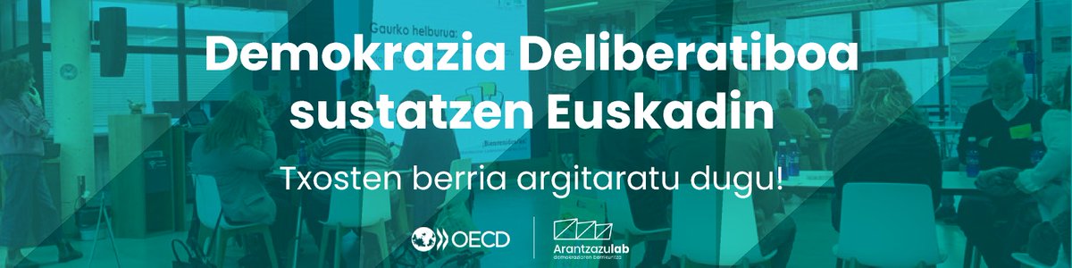 Arantzazulab (@arantzazulab) on Twitter photo Yesterday, <a href="/OECDgov/">OECD Governance</a> published the report that we've developed in collaboration to capture the experiences & lessons learned on institutionalising Deliberative Democracy in the Basque region.
Today we share the journey & the executive summary in 3 languages labur.eus/G4vmP Yesterday, <a href="/OECDgov/">OECD Governance</a> published the report that we've developed in collaboration to capture the experiences & lessons learned on institutionalising Deliberative Democracy in the Basque region.
Today we share the journey & the executive summary in 3 languages labur.eus/G4vmP