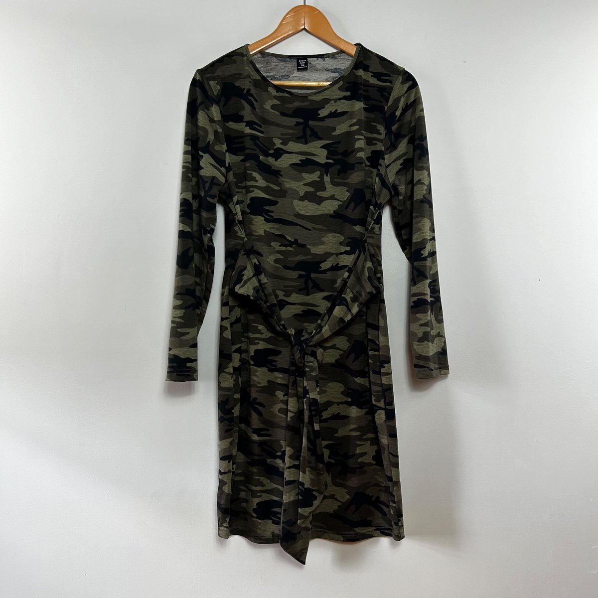 Check out this listing I just added to my #Poshmark closet: SHEIN Camo Print Mini Dress With Tie Waist 1X. posh.mk/S3FBmilWXMb #shopmycloset <a href="/poshmarkapp/">Poshmark</a>