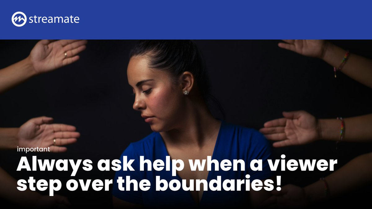 StreamateEurope's tweet image. When you detect that a viewer is sending questionable messages, always ask help to solve thw problem. Remember, you&apos;re not alone. It&apos;s important to set boundaries and seek help if needed. Your safety and comfort come first. #ModelSafety #SetBoundaries #AskForHelp