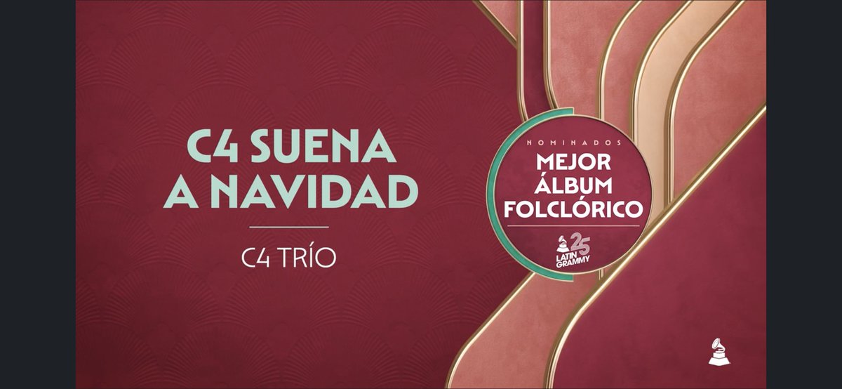 Tenemos 2 nominaciones con <a href="/c4trio/">C4 TRIO</a> al <a href="/LatinGRAMMYs/">The Latin Recording Academy / Latin GRAMMYs</a>!!! 

Mejor álbum instrumental por #Tembla que hicimos junto a <a href="/hamiltonholanda/">Hamilton de Holanda</a> y Mejor álbum Folklorico por nuestro disco #C4SuenaANavidad 

QUE ALEGRÍA!!!!!!!!
