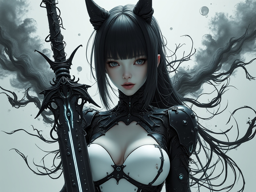 dainiusex7's tweet photo. QT your Dark Beauty art 🖤
"Shadowblade: Warrior of the Future ⚔️🖤"
Do you think her power comes from the sword or her spirit?
#DarkElegance #TechWarrior #AIart #AIArtwork #AIイラスト https://t.co/6ibHAr47aD
