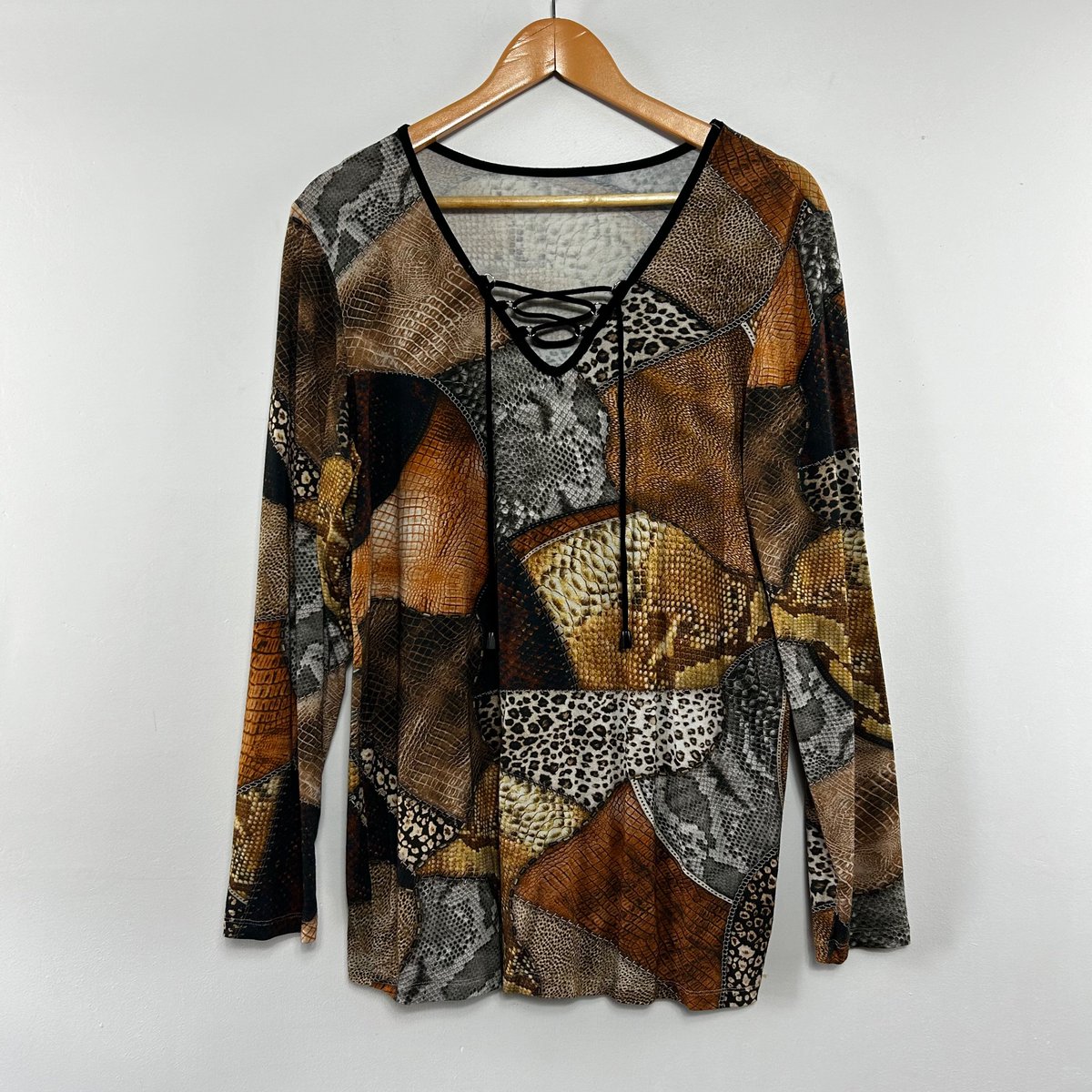 Check out this listing I just added to my #Poshmark closet: Unknown brand Mixed Animal Print Top With Lace Detail 1X EUC. posh.mk/WYaUC7LWXMb #shopmycloset <a href="/poshmarkapp/">Poshmark</a>