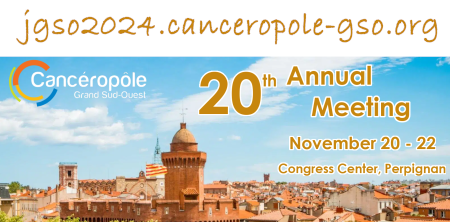 CanceropoleGSO's tweet photo. Les 20èmes Journées Annuelles du Cancéropôle GSO se dérouleront à Perpignan du 20 au 22 novembre
📢 Date limite repoussée au 23 septembre pour soumettre votre communication poster 🗓
Plus d'infos: https://t.co/E9idptgreG #JGSO #Cancer @institut_cancer https://t.co/NTGQJY9vIe