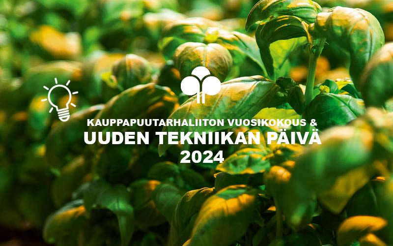 Tervetuloa Kauppapuutarhaliiton vuosikokoukseen ja Uuden Tekniikan Päivään 30.–31. lokakuuta Tampereelle tai webinaariin! 

Uuden Tekniikan Päivän aikana esitellään kasvihuonealaan liittyviä uusia tekniikoita ja innovaatioita. 

Ilmoittaudu mukaan täällä: lyyti.fi/reg/kpl_tamper…