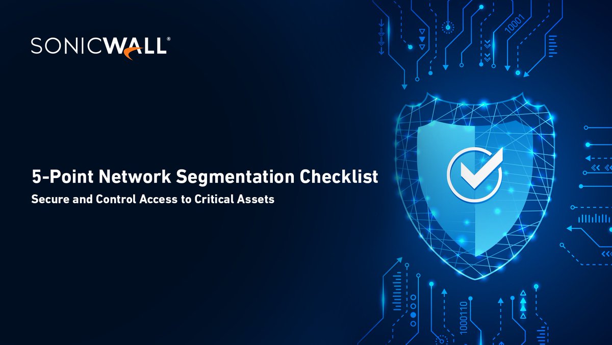 DE_SonicWall's tweet image. Bedenken Sie die Sicherung von Ressourcenzugriffen mit #SonicWall. Unsere 5-Punkte-Checkliste zur #Netzwerksegmentierung hilft, #Cyberangriffsflächen zu verringern. Aktualisieren Sie Ihre Strategie gleich heute: bit.ly/3IeqtG9.