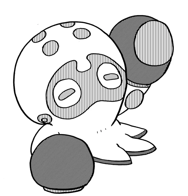 デフォルメで思い出したけど、イベントの時でんこうせっかで描いた無配のポケモンイラスト。 表と裏のマフィティフとボチ以外はモノクロですー