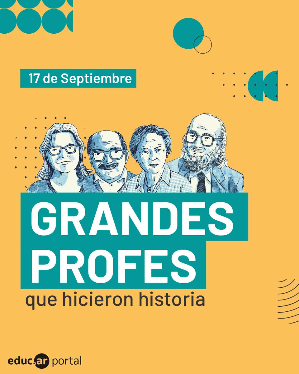 #DíaDeLasyLosProfes

👩‍🏫Edith Litwin, Luis Iglesias, Berta Braslavsky y Paulo Freire fueron profes inolvidables. Abrieron camino en la educación argentina y latinoamericana. 📚🌎

¿A qué profes recordás vos?💙