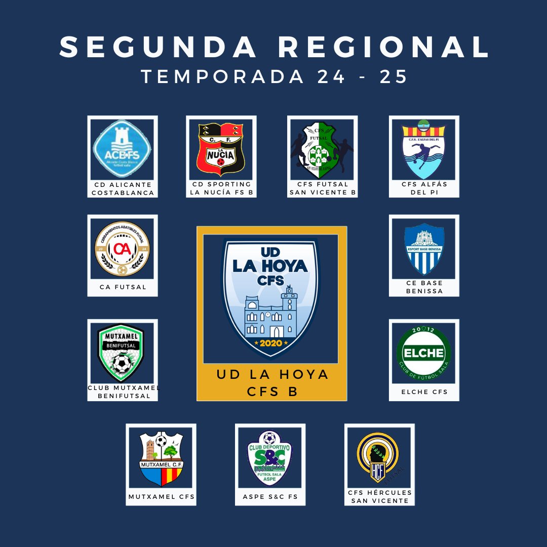 𝙎𝙀𝙂𝙐𝙉𝘿𝘼 𝙍𝙀𝙂𝙄𝙊𝙉𝘼𝙇 𝙅𝙐𝙑𝙀𝙉𝙄𝙇

➡️ Ya tenemos grupo para nuestro 𝘑𝘶𝘷𝘦𝘯𝘪𝘭 𝘉!!

🔜 Nos estrenamos frente al SP. San Vicente Hércules FS en el pabellón de La Hoya en la próxima semana.

🔚 Cerramos la temporada en casa ante el Mutxamel CFS.