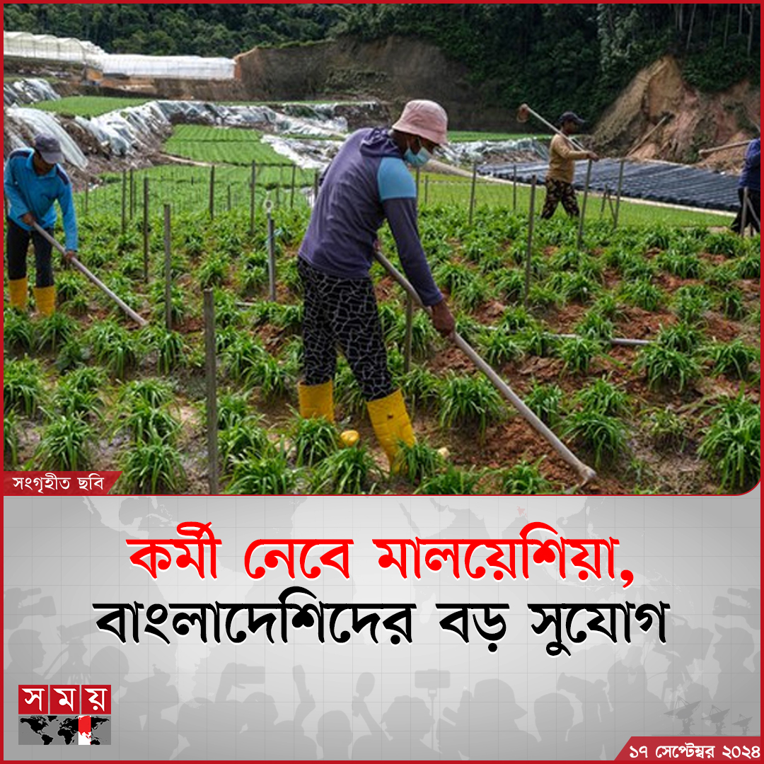 somoytv's tweet image. মালয়েশিয়া সরকার নতুন করে প্লান্টেশন খাতে বিদেশি কর্মী নিয়োগের সিদ্ধান্ত নিয়েছে। দেশটির সংশ্লিষ্ট মন্ত্রণালয় ইতোমধ্যে কর্মী নিয়োগের ...

বিস্তারিত: somoynews.tv/news/2024-09-1…

#probashi #probash #Malaysia #news #somoytv